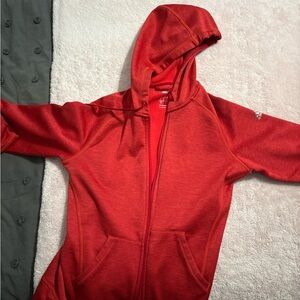 Adidas Red Zip-Up Hoodie